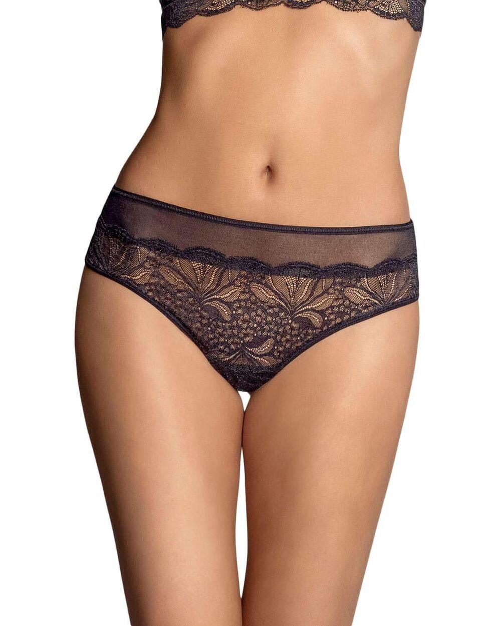 NWT Leonisa Women's Mid-Rise Sheer Lace Cheeky Panty, Black, S